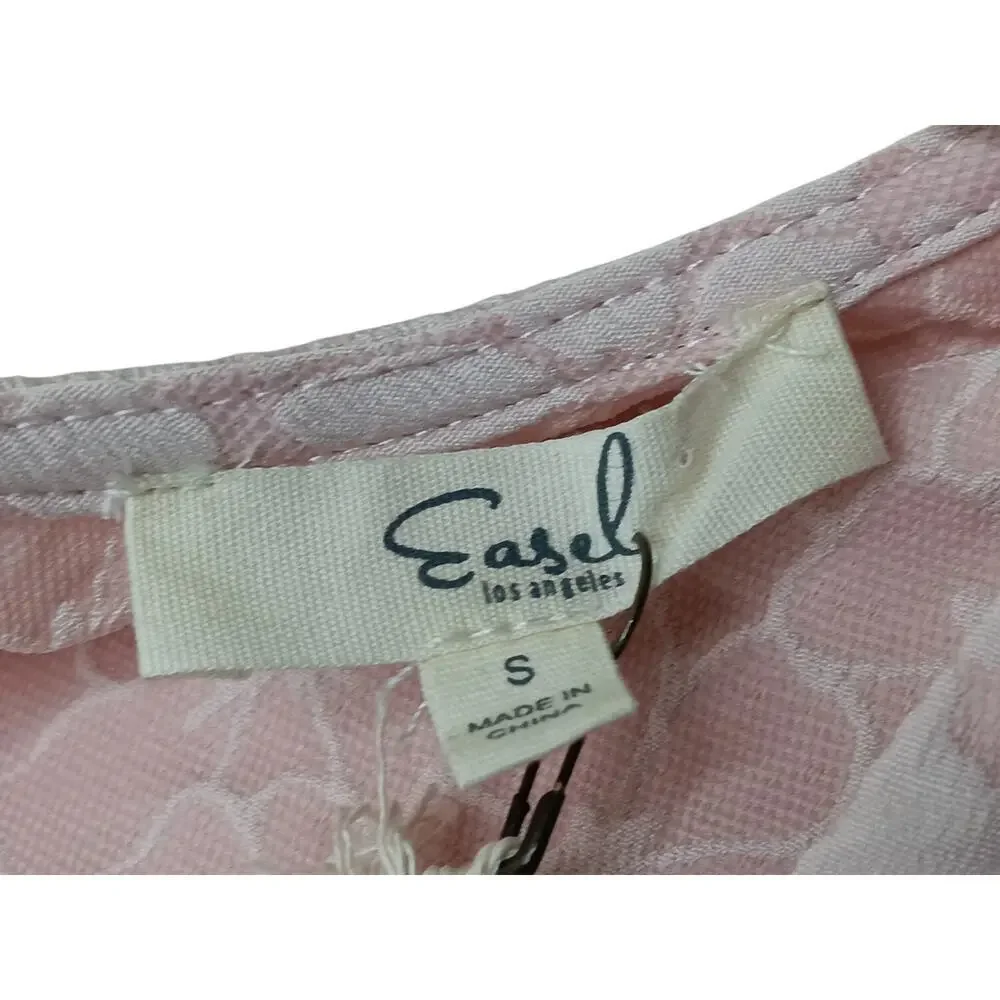 New with Tags Easel TEXTURED DRESS Pink Babydoll Dress SZ S - Picture 9 of 12